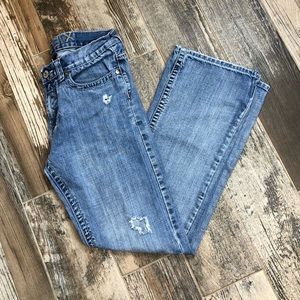 Helix Bootcut Mens Blue Distressed Jeans Sz 32x32